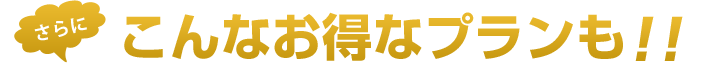 さらにこんなお得なプランも!! 