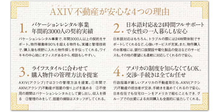AXIV不動産が安心な4つの理由