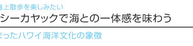 【ハワイを楽しむ50の方法】　Vol.16 　カヌー＆シーカヤックで海との一体感を味わう