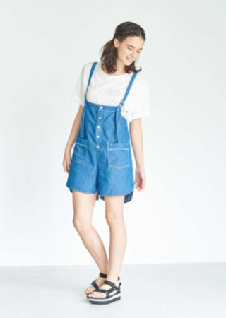 L＆E×earthデニムドッキングOP \6,990+tax (S/M)