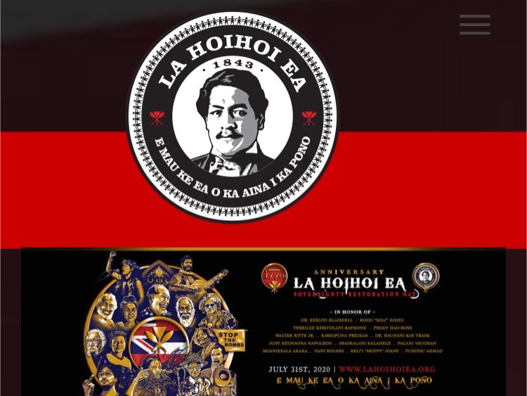 Lā Hoʻihoʻi Eaハワイ主権回復日HP