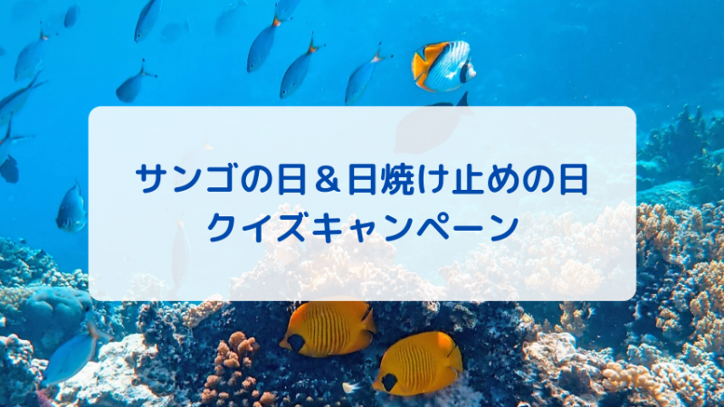 ~サンゴの日&日焼け止めの日~ クイズキャンペーンをインスタグラムで開催!